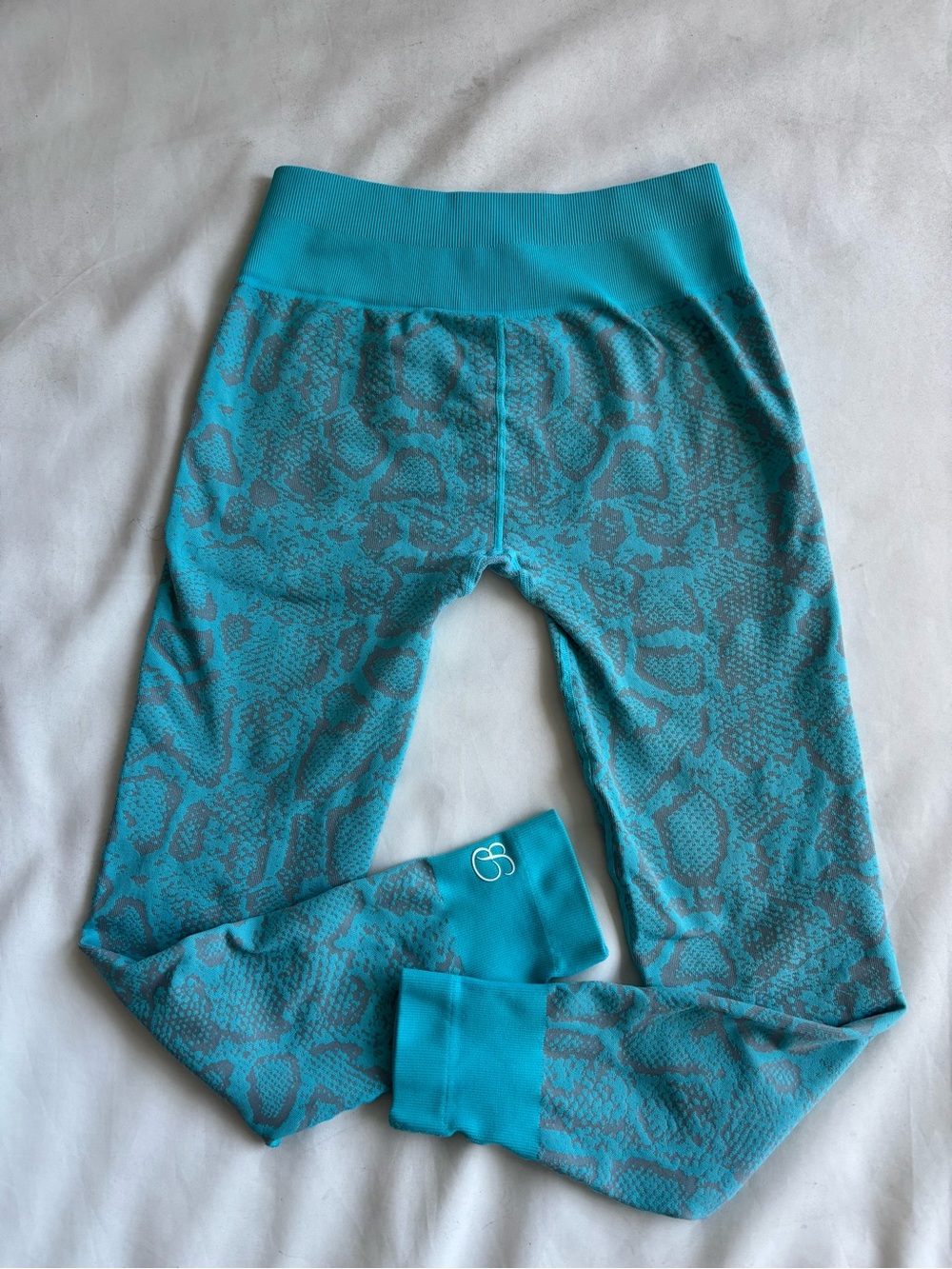 Bombshell sportswear teal and grey snake-print seamless leggings large-XL - Picture 5 of 10